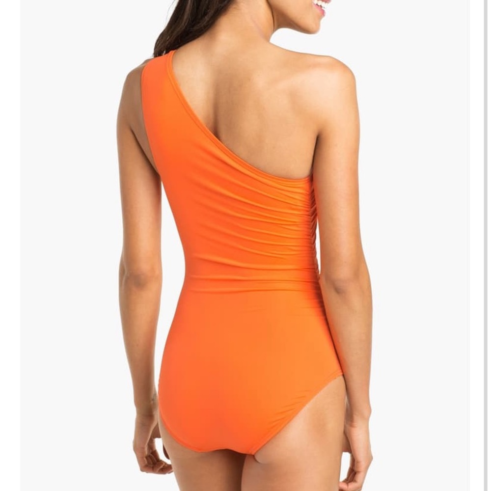 NWT summer beach luxury Michael Kors one shoulder navy bathing suit - Picture 7 of 14